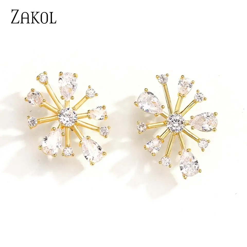 ZAKOL Exquisite Fashion Low Price Clearance Processing Women Stud Earrings Copper Micro-inlaid Zircon Daily Jewelry Accessories