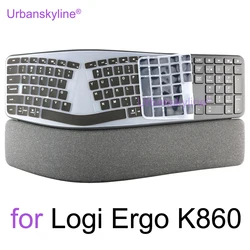 Keyboard Cover for Logitech ERGO K860 Business Protector Skin Case Silicone Accessory for logi K 860 Black