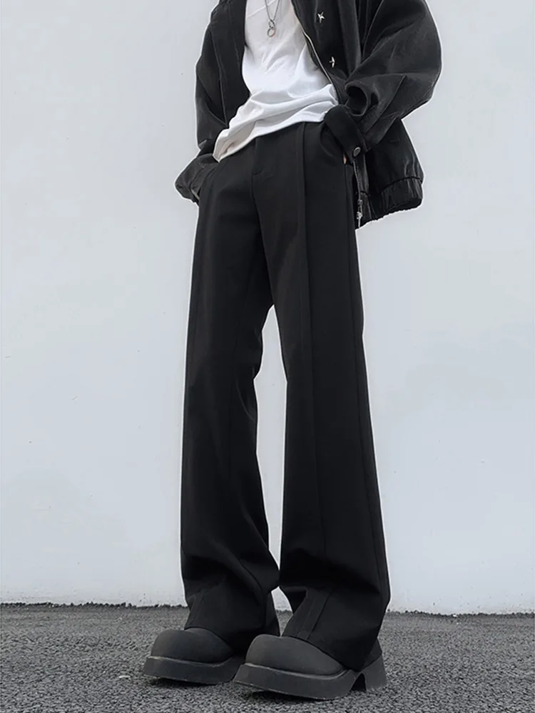 

Naples Men's Loose Straight Leg Pants Spring Autumn New Sle Trendy Brand Wide Leg Micro Flared Casual Trousers