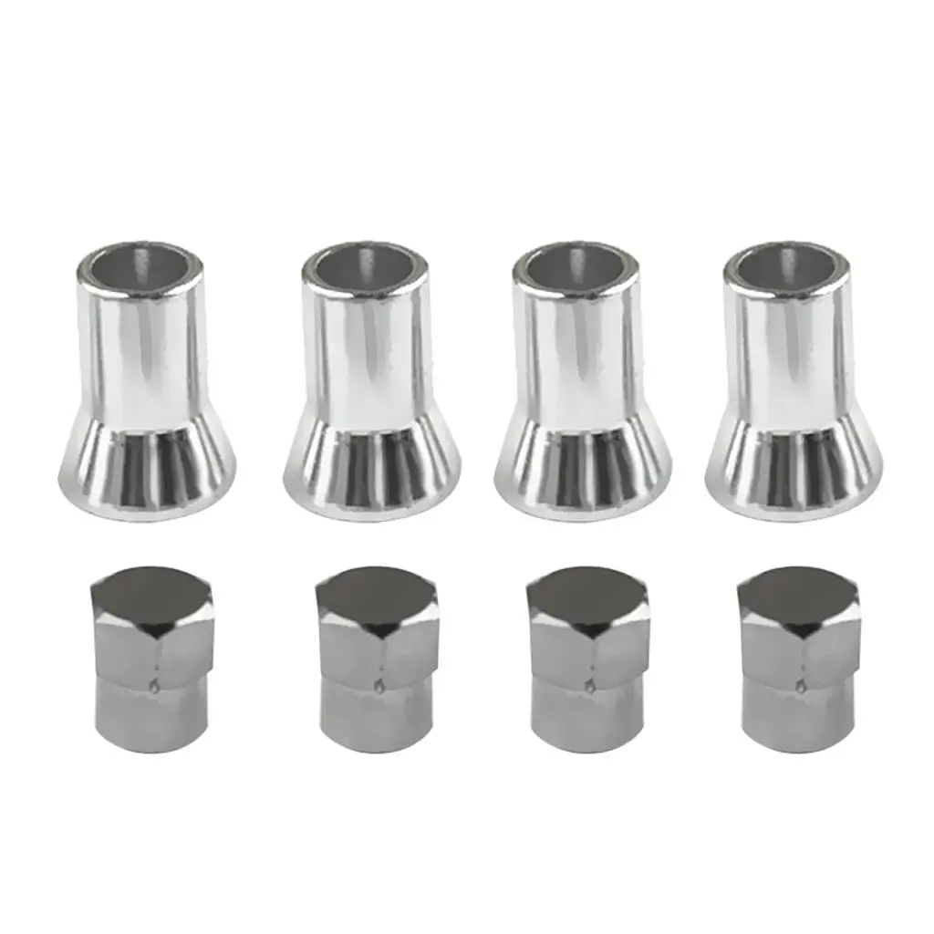 4 SETS TIRE STEM CAP WITH SLEEVE COVER CHROME TRUCK , 20mmx11.8mm