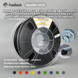 FUSROCK Glass Fiber ABS Filament 1.75mm, ABS-GF25 3D Printer Filament Fit Most FDM 3D Printers, Frosted Texture, High