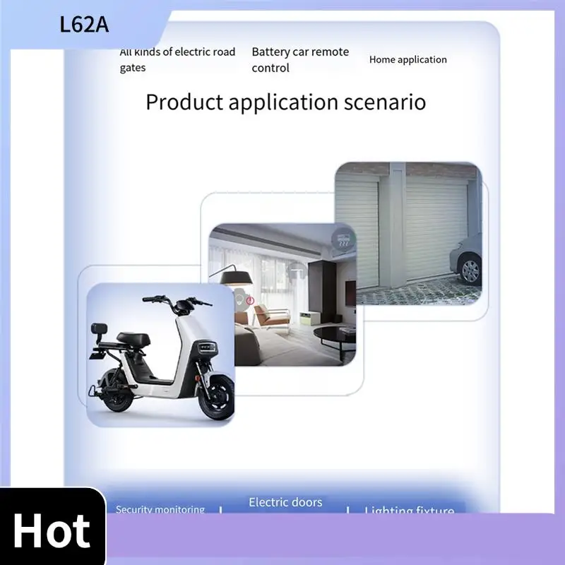 

L62A Garage Door Remote Control 433Mhz Wireless Copy Remote Control Copy Full Frequency Remote Control Durable Easy Install