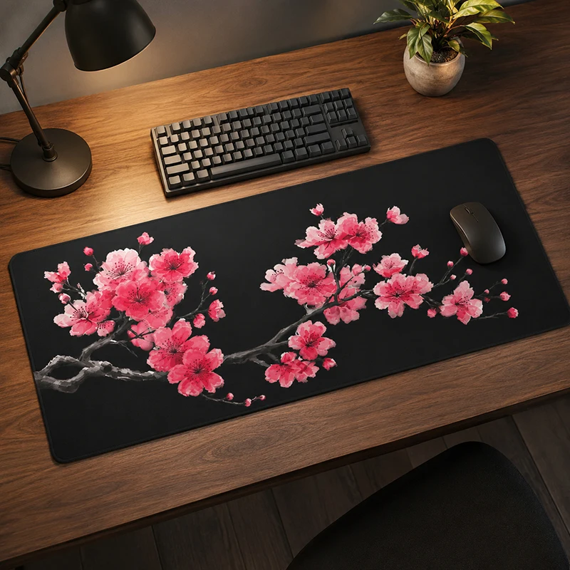 Gaming Accessories On Sale - 마우스 패드 핑크 벚꽃 블랙 게이밍