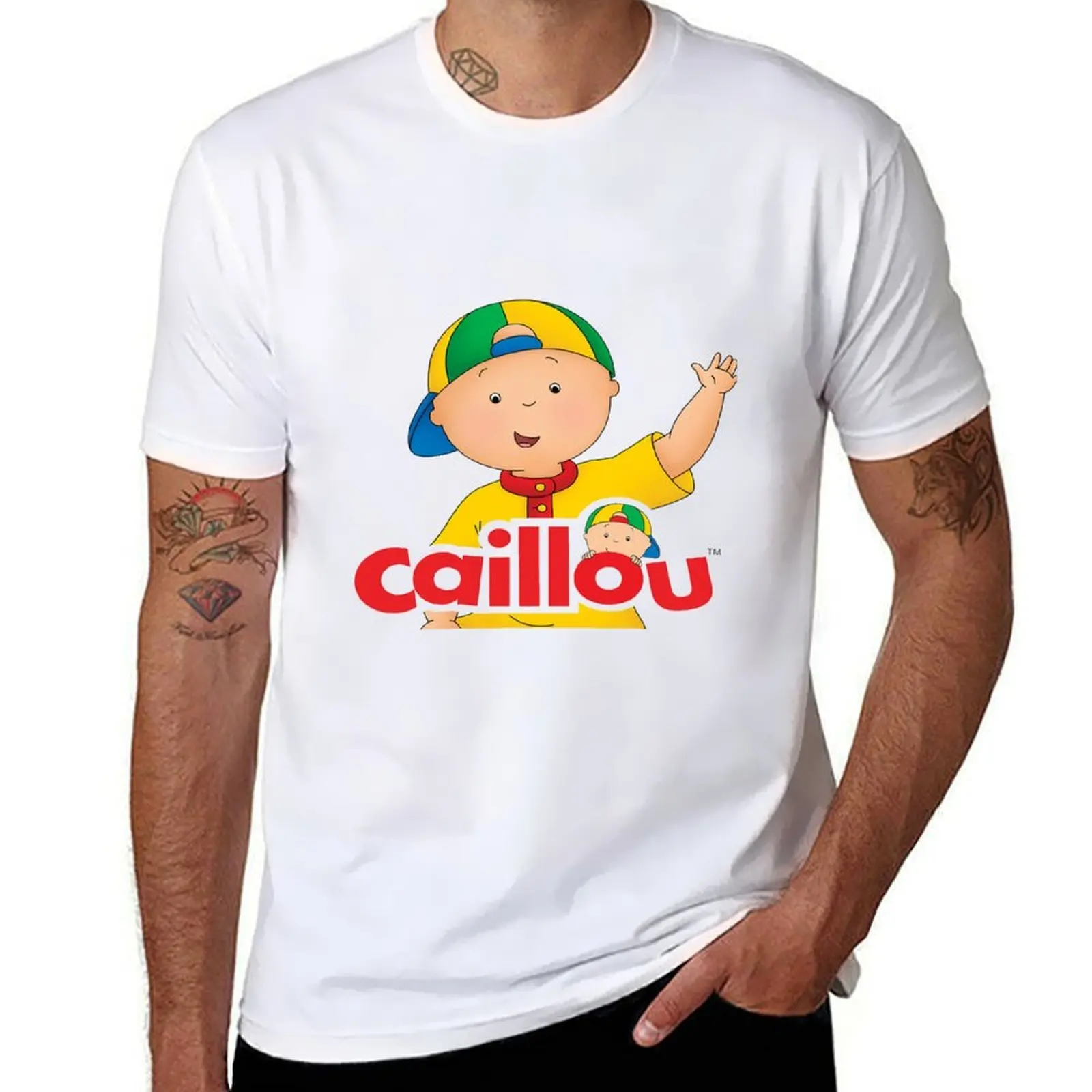 Caillou, caillou e cachorro camiseta homem camisetas para homens casuais g homem camisetas para homem camiseta