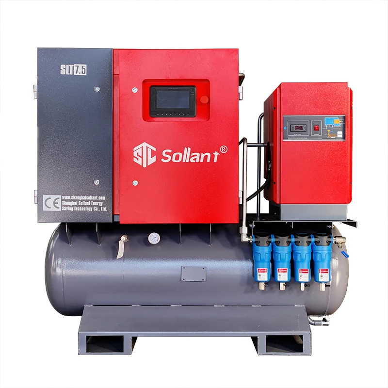 

Sollant 7.5KW 11KW 15KW 18.5 energy saving air compressor 4-in-1 all in one Screw air compressor fixed speed air compressor