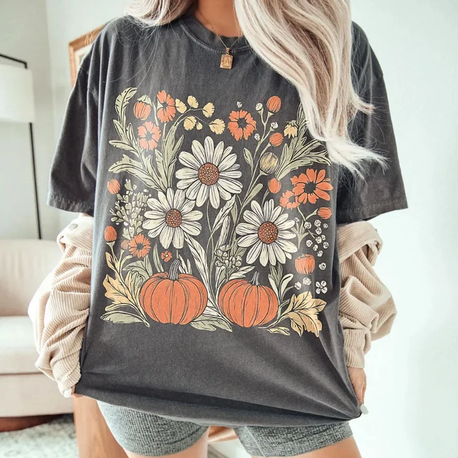 Latest Round Neck Letter Print Large Size Loose Women's T-shirt Pure Cotton Half Sleeve Fashion Casual Women Short Sleeve
