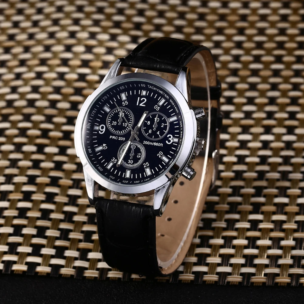 

Men's Quartz Watch 3 Sub Dials Strap Waterproof Wristwatch Calendar Analog Display Classic Design