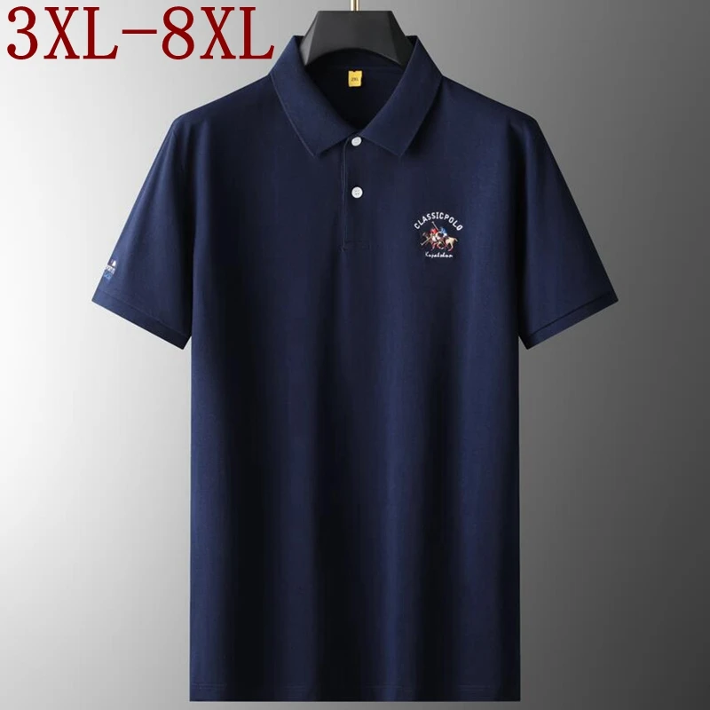 8XL 7XL 6XL 2024 New Summer High End Luxury 100% Cotton Polo Shirt Men Tops England Style Mens Shirts Fashion Embroidery T-Shirt