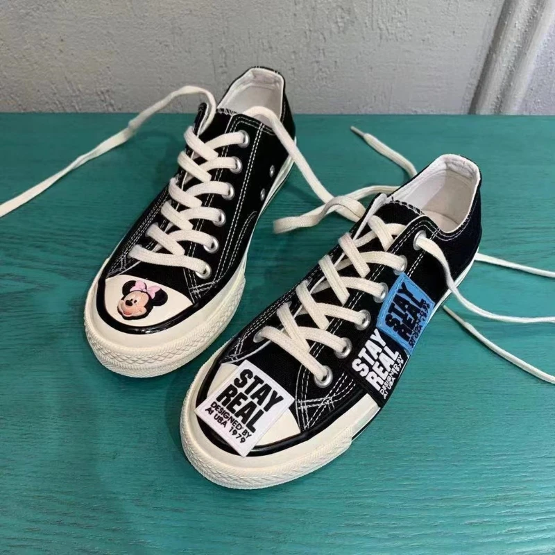 أحذية رياضية قماشية عالية الجودة من ميكي، أحذية تزلج لطيفة للمراهقين، أزياء الشارع، وصول جديد للخريف