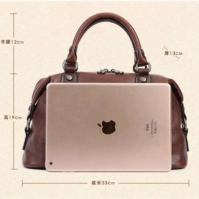 GAGACIA Vintage Boston Women Casual Tote High Quality Bohemian Style Genuine Leather Ladies Should Bags 2024 New Luxury Handbag