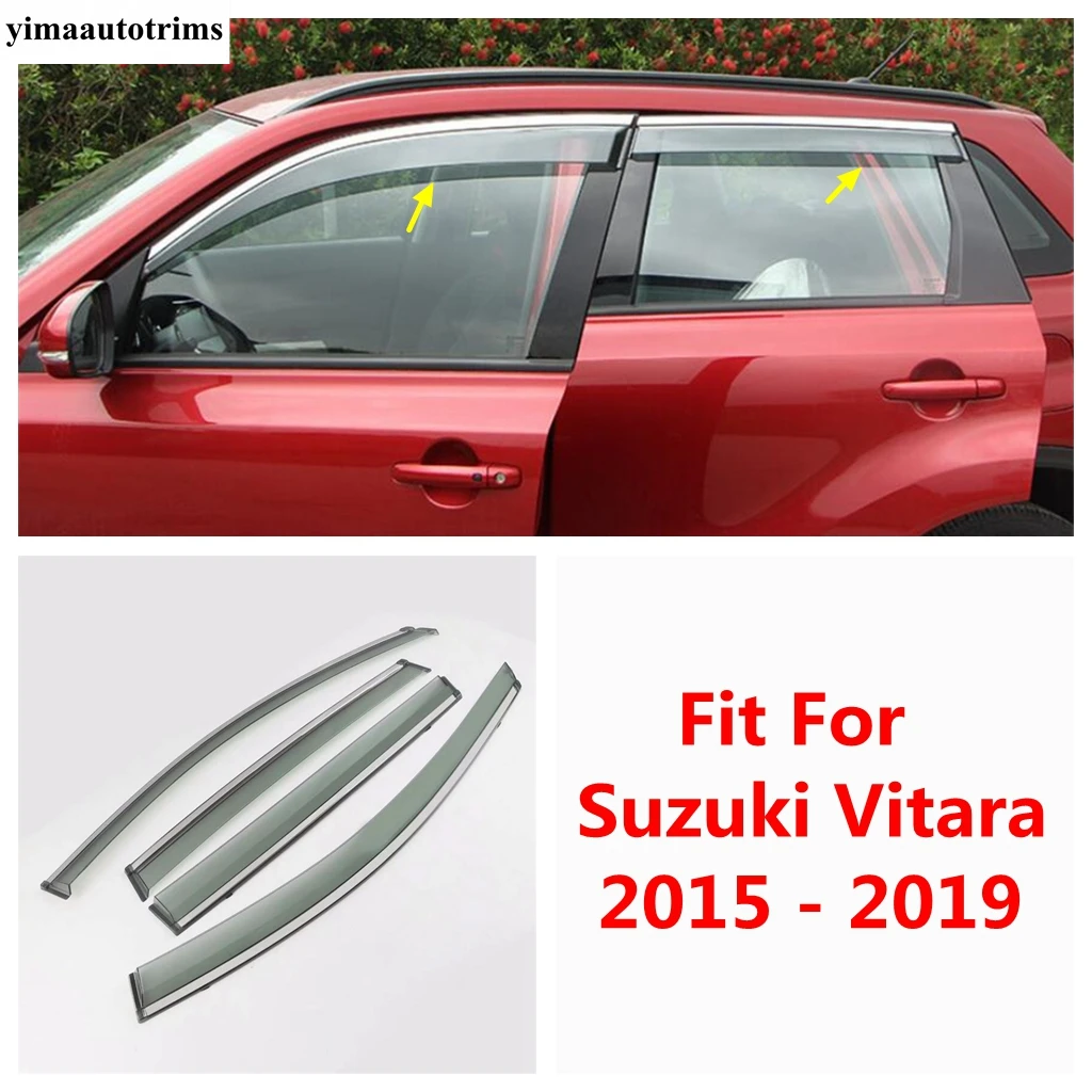 For Suzuki Vitara Escudo 2015 -2019 Accessories Door Window Wind Visor Awnings Shield Rain Sun Shade Blind Guard Vent Protection