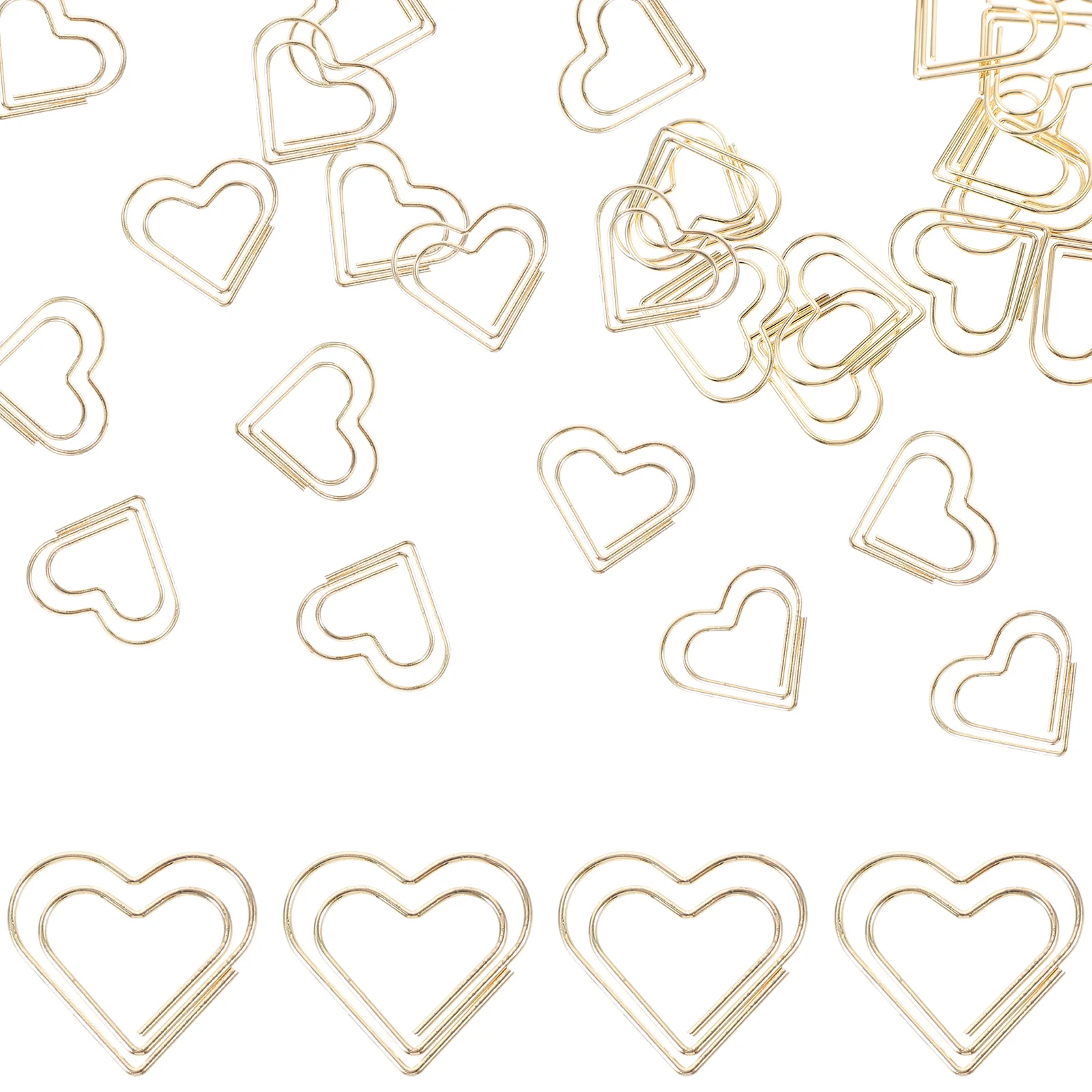 50 Pcs Envelope Shape Paper Clips Crafts Heart Shaped Paperclips Scrapbook Office Modeling