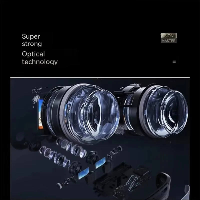 GOOVIS VISION-Head-mounted 3D Giant Screen Cinema HD Video, Vision Master VR, VR Master, 5K, Novo, 2024