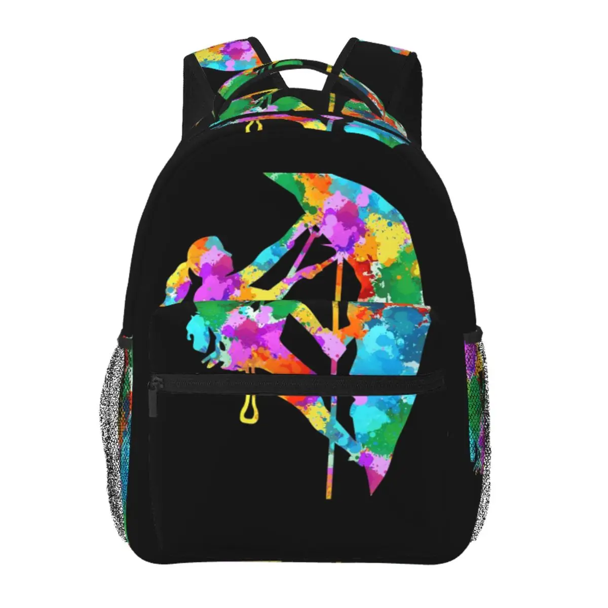 

Watercolor Colorful Bright Climbing Backpack Student BookBag Kids School Bag Laptop Shoulder Bags for Men Women