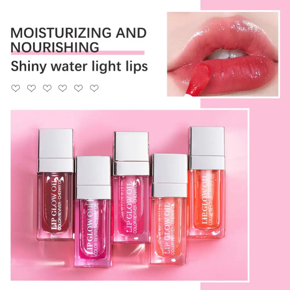 Mirror Water Lip Glaze Long-lasting Waterproof Crystal Jelly Oil Lip Tint Moisturizing Non-stick Cup Lip Glow Oil Care Cosmetics