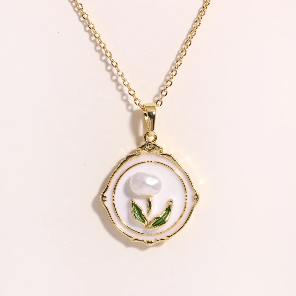 316L roestvrij staal kleurrijke druppel olie bloem hart onregelmatige ketting voor vrouwen meisjes vintage Franse delicate sieraden geschenken