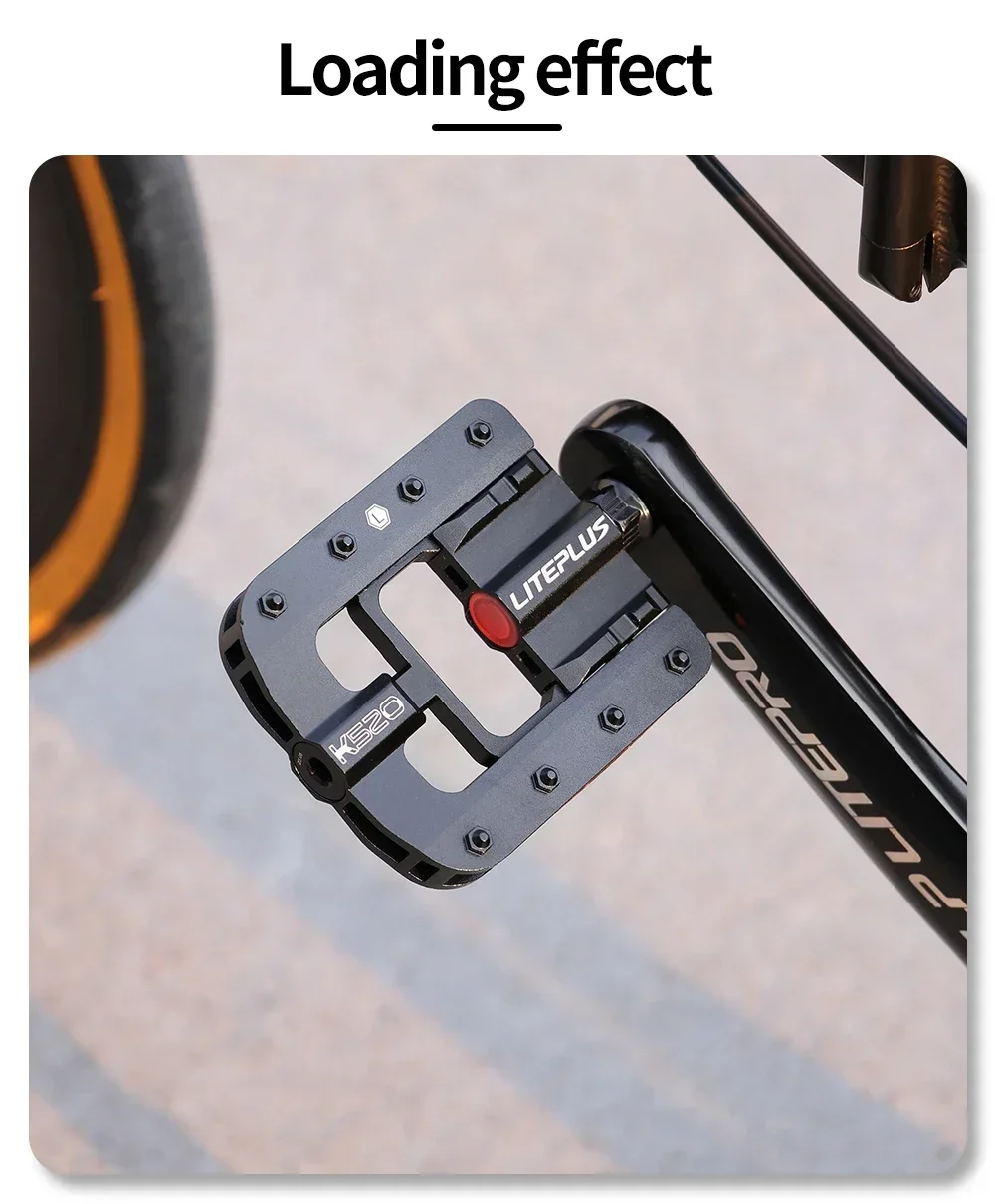 Liteplus faltbare Fahrradpedale Slide aus massiver Aluminiumlegierung, schnell faltbare Fahrradpedale, BMX-Fahrrad-Klapppedale, Fahrradteile – Detail 14