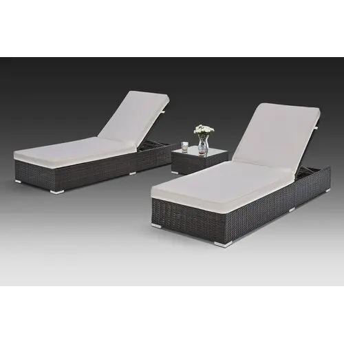 Daybed Outdoor Furniture Patio Rattan Chaise Lounge Chair Beach Sun Lounger Rattan / Wicker