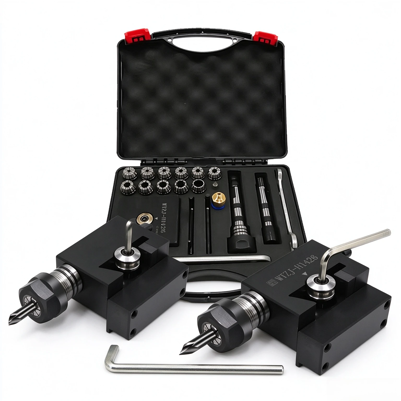 WTZJ-H1426 Adjustable Drill Chuck Set, ER20 Collets 3-13mm, Square Body, Straight & Taper Shank, CNC Lathe Turning Tool