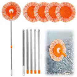 Rotatable Sunflower Household Removable High-rise Cleaning Supplies Round Cleaning Mop with Extension Pole for Wall Ceiling