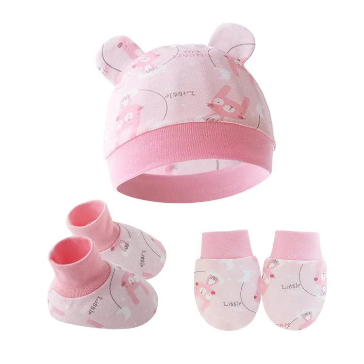 Newborn Baby Cap No Scratch Mittens Baby Gloves Sock Set Newborn Hospital Hat Newborn Baby Mittens Anti Scratch