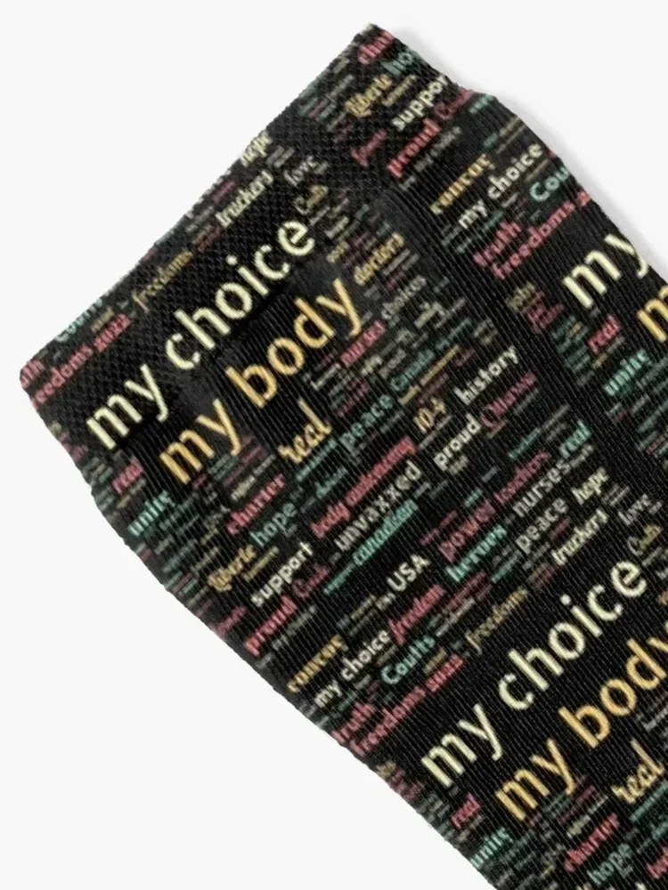 Word Cloud My Choice My Body Essential T-shirt Socks tennis men cotton high quality Socks Ladies Men's