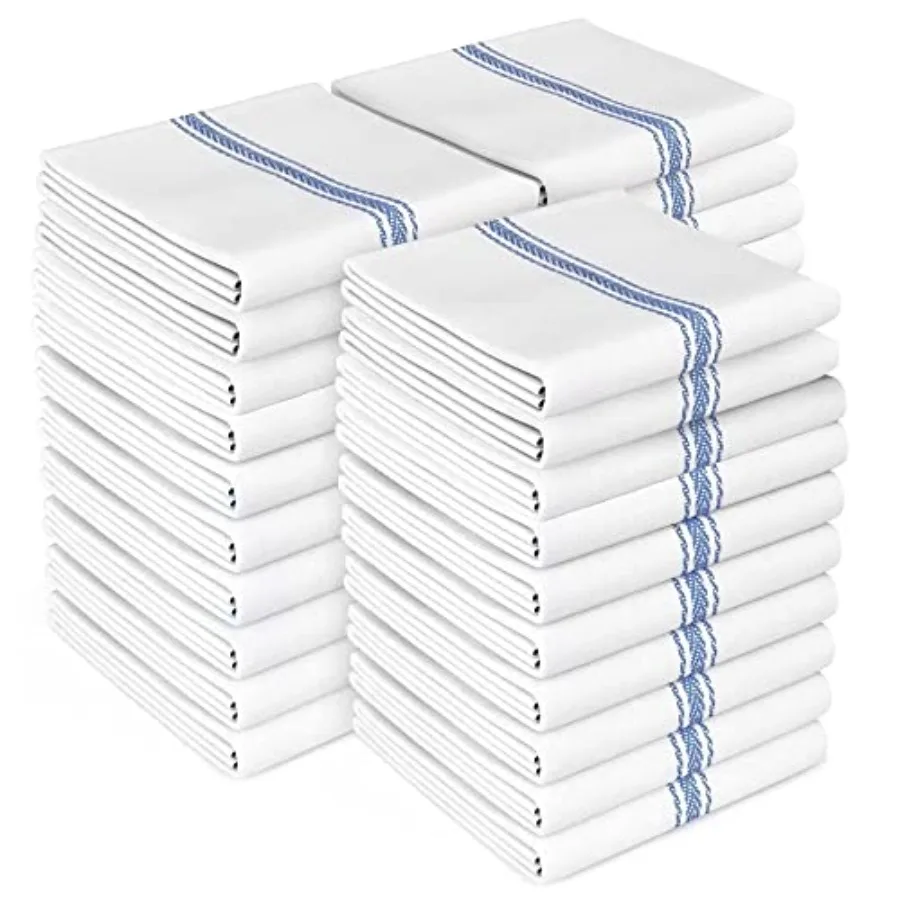 

Классические кухонные полотенца - набор из 30 штук, 100% натуральный хлопок, многоразовые, впитывающие, для мытья посуды, машинная стирка, для рук