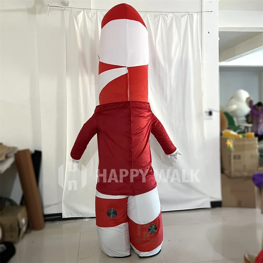 2/2.6M Inflatable Christmas Cane Costume Mascot for Advertising Christmas Halloween Adult Carnival Costume