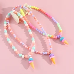Makersland Cute Ice Cream Pendent Necklace For Children Necklace For Girls Kids Jewelry Accessories Charming Gifts Wholesale
