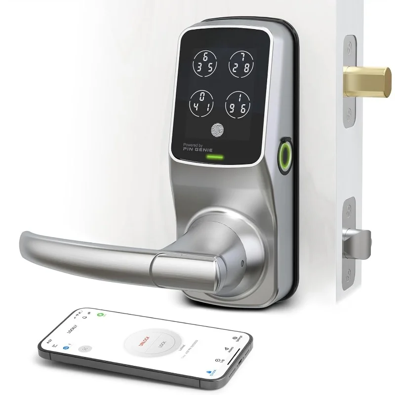 

Duo Interconnected Deadbolt+Latch (PGD678W), Front Door Handle and Deadbolt Set, 3D Biometric Fingerprint Sensor