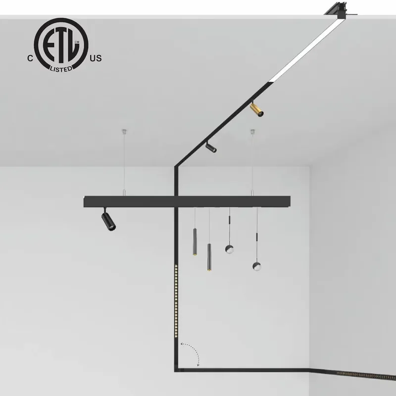 ETL ultra-thin aluminum COB LED magnetic track light 48V mini ceiling track light system, high color rendering index 90