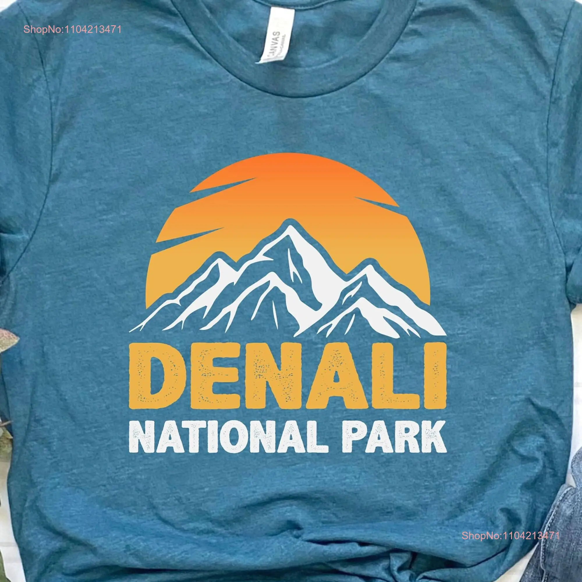 Denali National Park T Shirt Hiking Travel Camping Alaska long or short sleeves