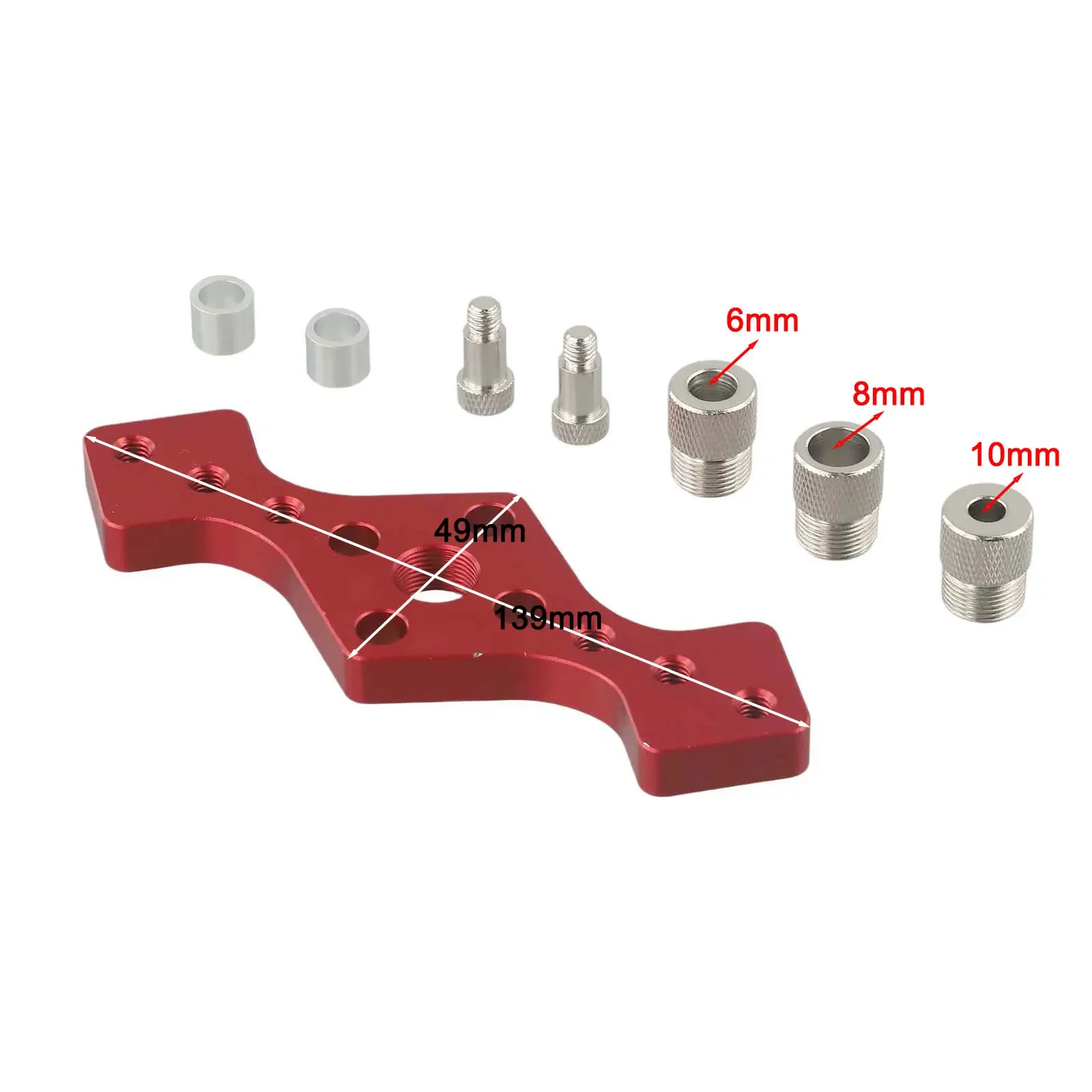 8Pcs Straight Hole Positioner 6/8/10mm Dowelling Self Centering Drill Guide Kit Woodworking 3-in-1 Punch Locator Hole Opener