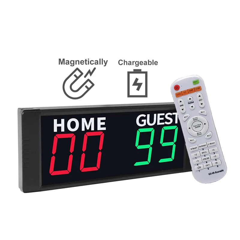 

Magnetic Battery Powered Electronic Scoreboard with Remote, Portable Mini Digital LED Table Score Keeper, 1.5"