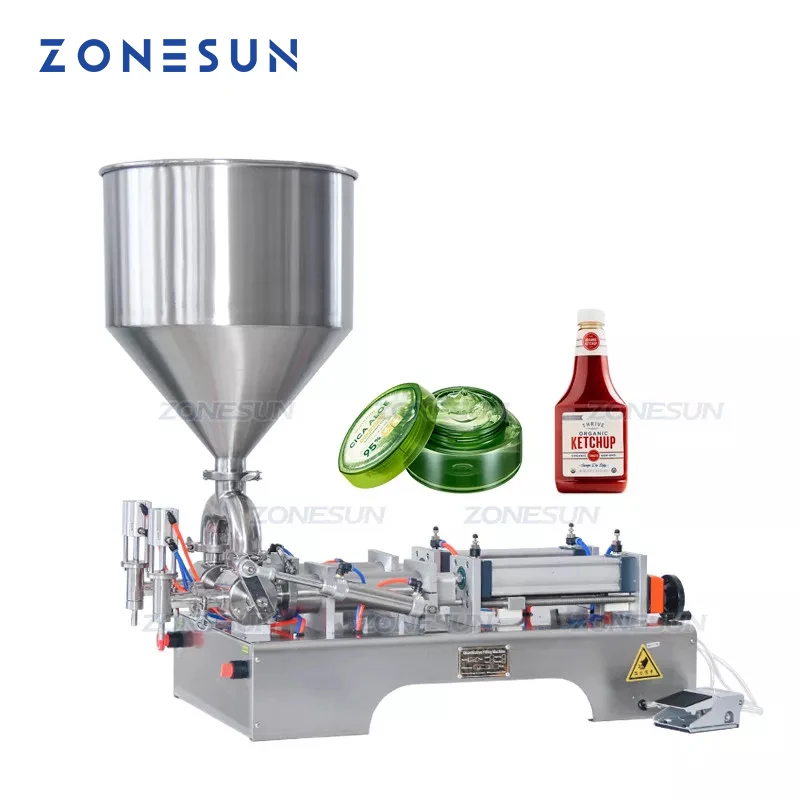 ZONESUN ZS-GT2P Fully Pneumatic Alcohol HandSanitizer CleanGel LiquidSoap Body Shop Butter Bottle Dispenser Filling Machine