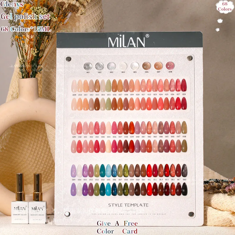 Glenys 68 color nail polish gel net red popular ice soaked gel whitening nail shop essential nail art varnish set wholesale