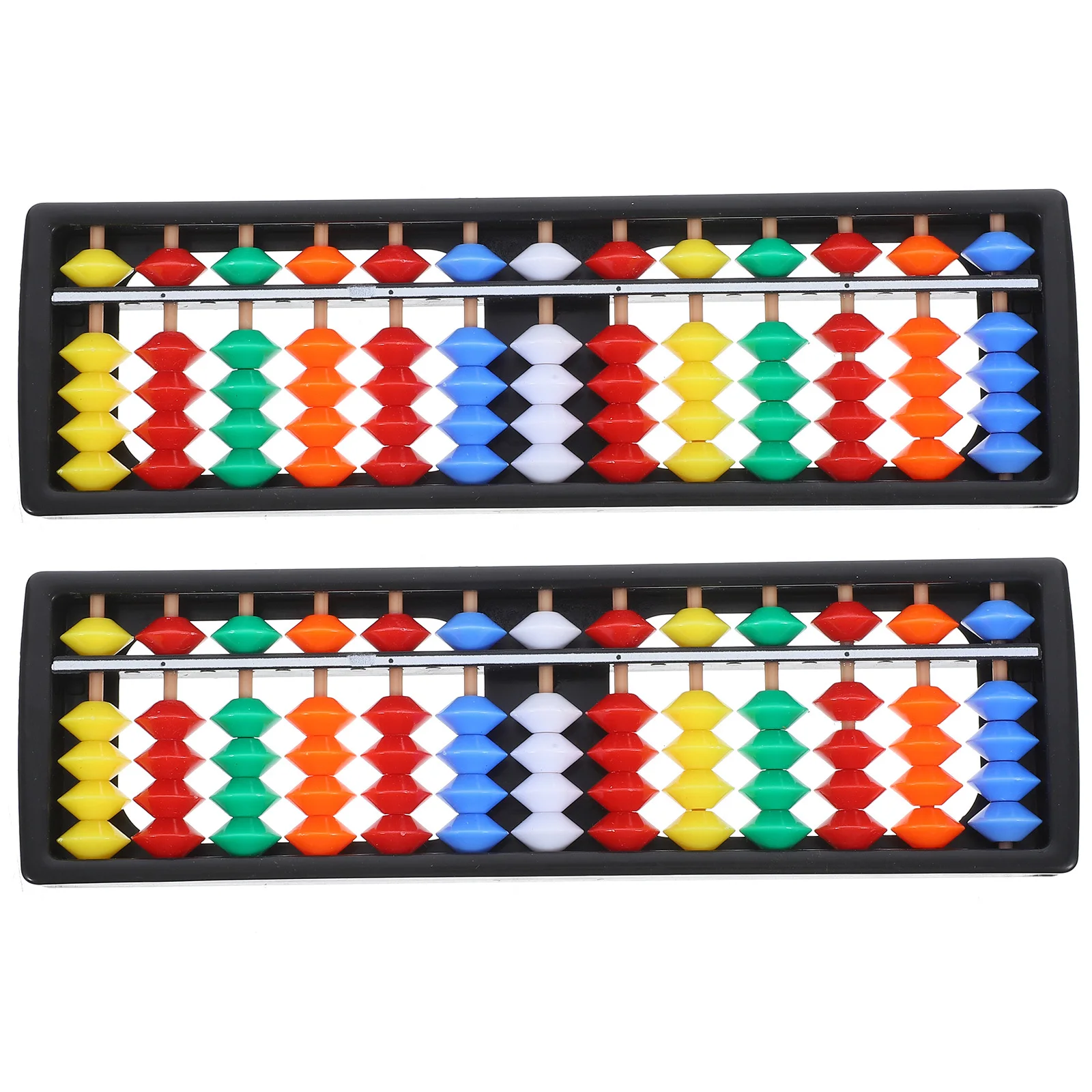 2Pcs Chinese Plastic Abacus Lightweight Easy Use Long Lasting Practical Abacus for Math Home Calculation