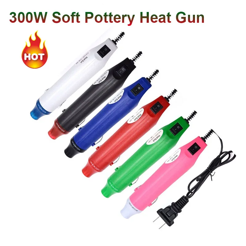 

300W Soft Pottery Hot Air Gun Shrink Wrapping DIY Handy Plastic Welding Staples Automotive Heat Fan Hand Tools For Mechanic