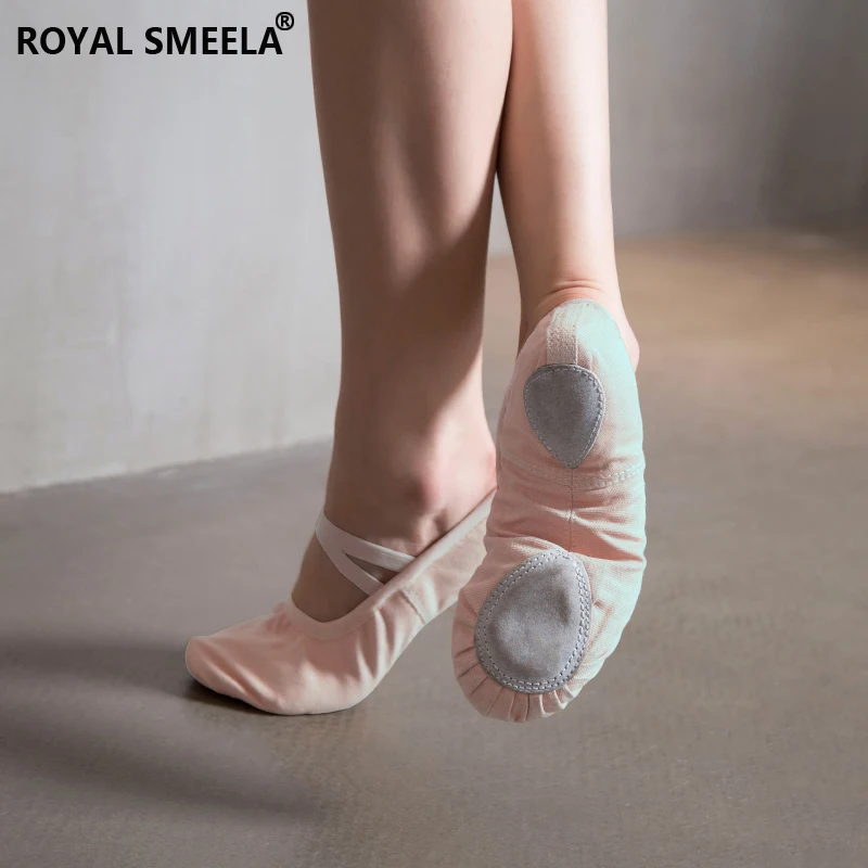 Scarpe da ballo professionali da donna, tutte in tela di cotone, morbide, con doppia fascia elastica, scarpe da balletto con fondo in pelle bovina баernuки