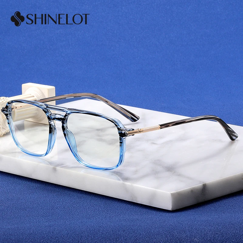 

82166 New Craft Rectangle Eyeglasses Prescription Frame Technology Oriented Glasses Full Frame Youth Style Science Geek Eyewear