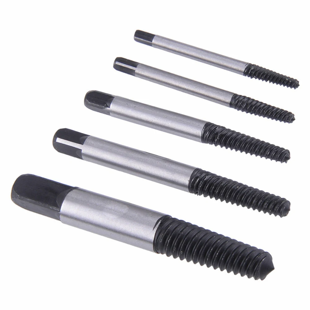 Remover Screw Extractor Silver +Black With Storage Box Bolt 4mm To 18mm 5 Sizes 5pcs Broken Chrome Vanadium Steel