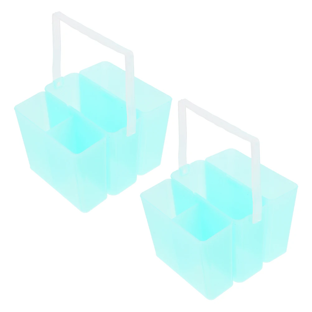 

2 Pcs Paint Brushes Pencil Bucket Holders Cleaner Cup Artist Portable Oil Painting Supplies Foldable Green Basin Baby