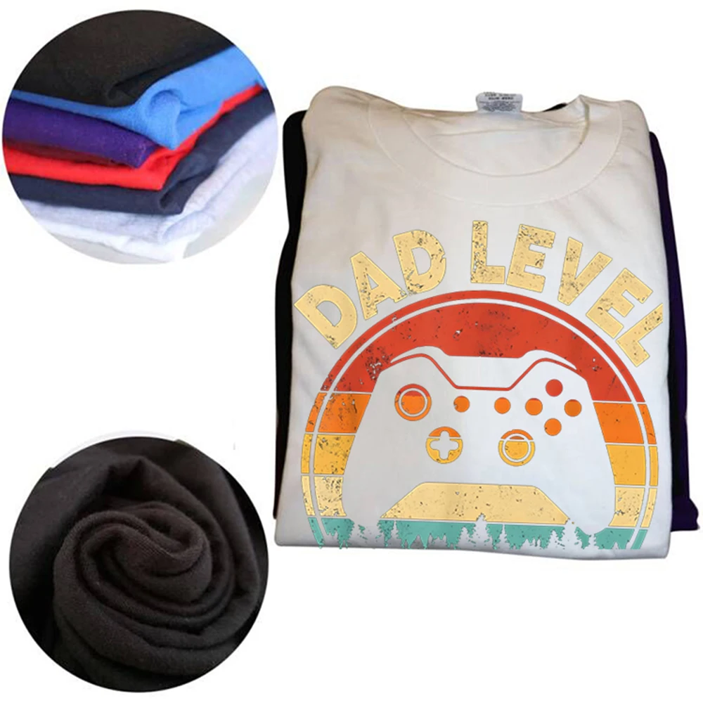 مضحك أبي مستوى مفتوح 2026 مستوى يصل إلى الأب ألعاب الفيديو تي شيرت الصيف الرجال تي شيرت القطن قصير الأكمام المتضخم القمم