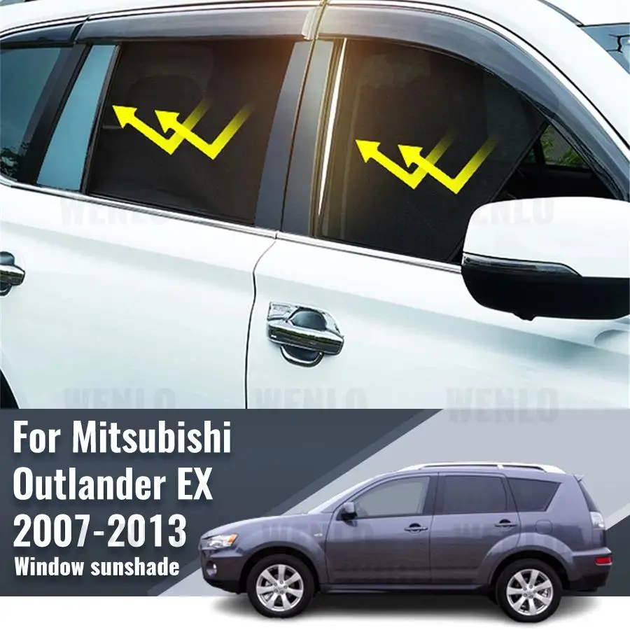 

For Mitsubishi Outlander LS 2006-2012 Magnetic Car Sunshade Front Windshield Curtain Rear Side Window Sun Shade Shield