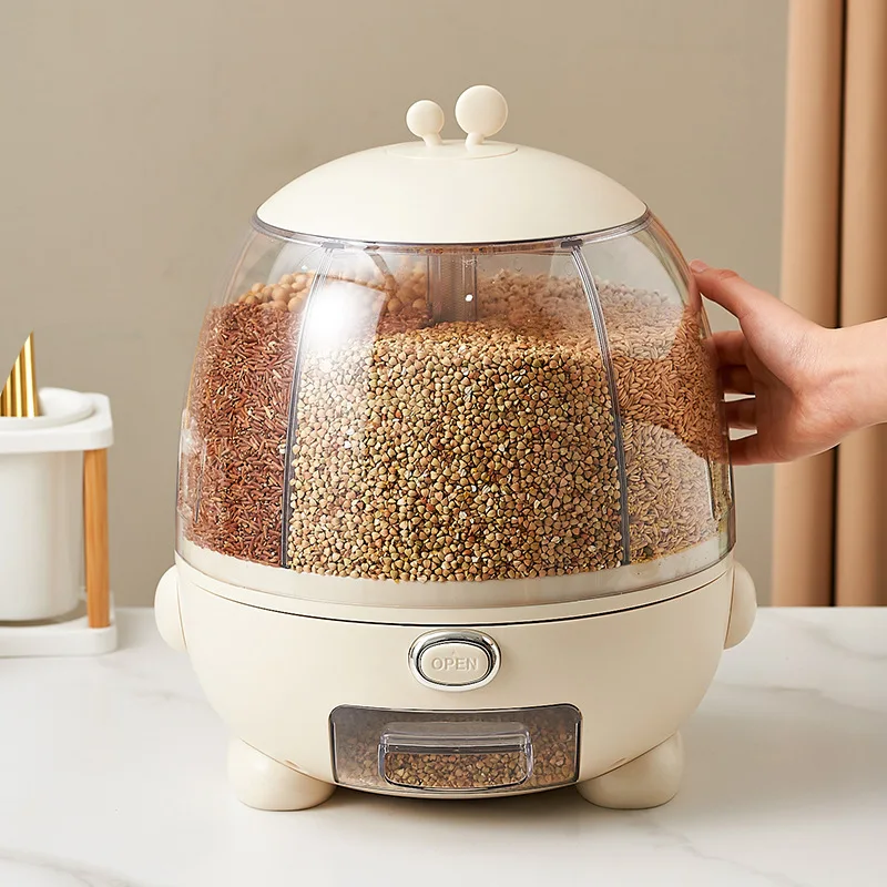 

New Creative Insect and Moisture-proof Rotating Split Automatic Rice Storage Tank with Large Capacity Rice Bucket