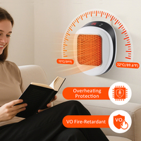 600W Mini Wall Mounted Heater for Home Small Bathroom PTC Ceramic Heating Fans Electric Heater with Remote Control Household