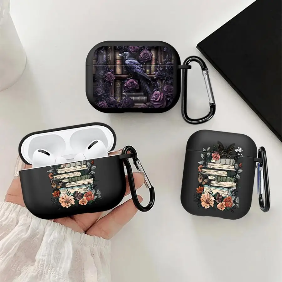 Earphone Cases Cover Case For Airpods Pro2 Pro3 4 1 3 2 Pro Cartoon Bookshelf view 2