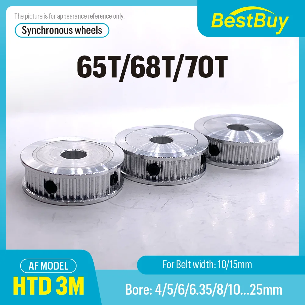 

HTD 3M 65T/68T/70Teeth Synchronizing Wheel Bore 4-25mm Timing Belt Width 10/15mm 3D printer CNC Parts