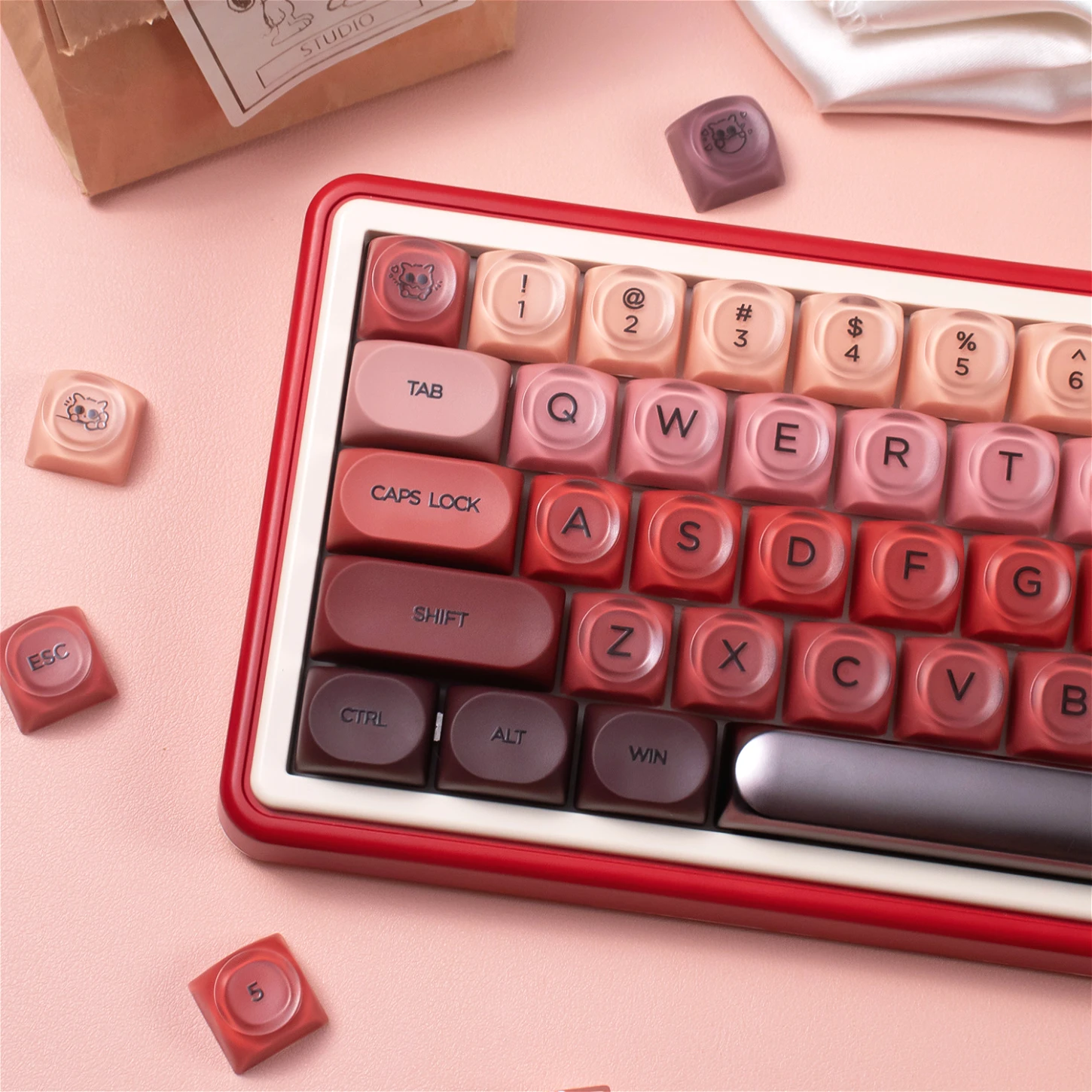 

Губная помада, колпачок Girl Keycap PBT + ПК, 132 клавиши, полупрозрачная, 60/84/98/108, настройка механической клавиатуры