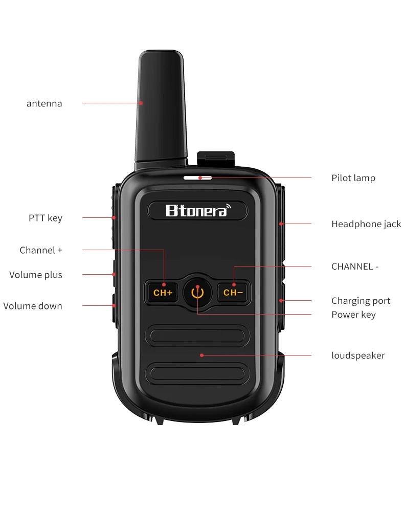 Btonera BT-310 휴대용 양방향 라디오, PMR FRS 라디오, 장거리 어린이 워키토키, 호텔 비즈니스용